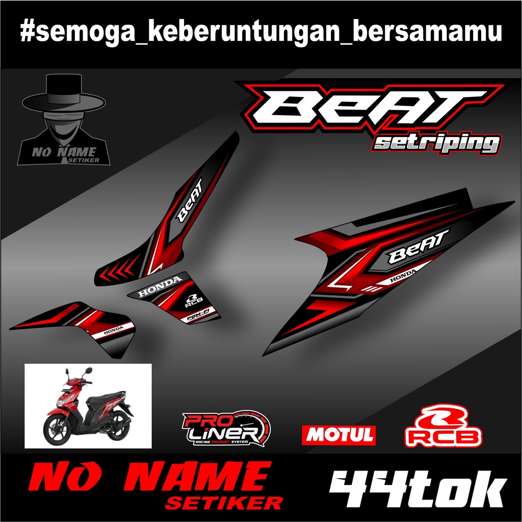 Striping Beat Karbu 2008 2009 2010 2011 2012 (44tok) Variasi Sticker Stiker Skotlet Motor Scotlite List - striping terbaru