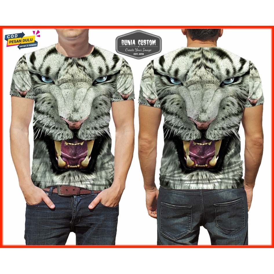 Baju Harimau - Kaos Baju Tshirt Cowok Harimau Sumatra Fullprint