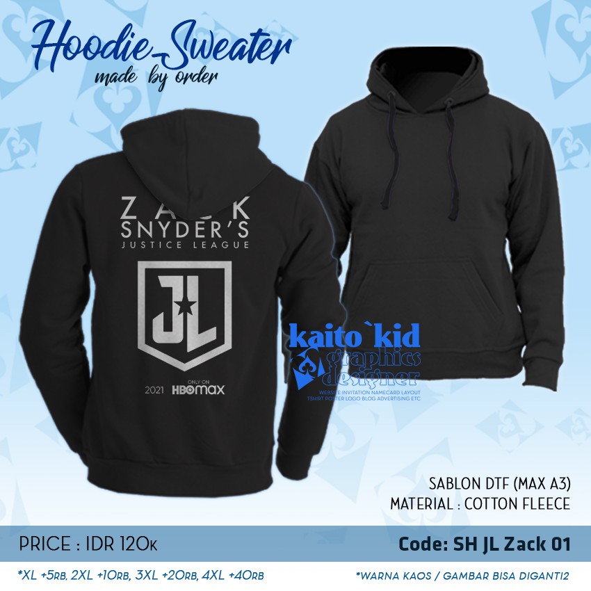 Hoodie ZACK SNYDER Justice League HBO Max Jaket Sweater