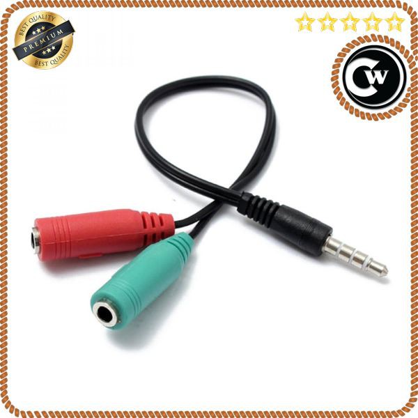 [ COD ] Splitter Audio Cable 3.5mm Male to 3.5mm HiFi Mic Headphone