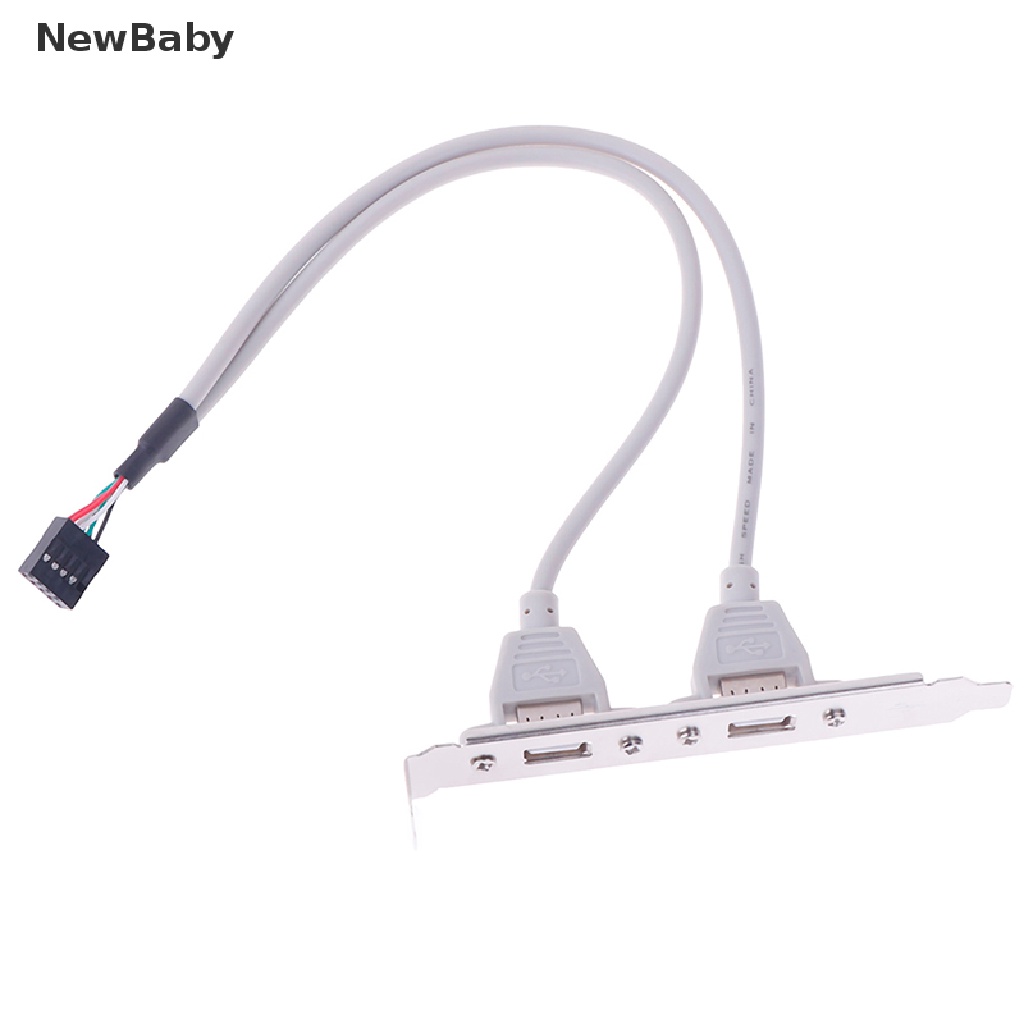 NewBaby 1Pc 2 Port USB2.0 Rear Panel Expansion Bracket to Motherboard USB Header Adapter ID