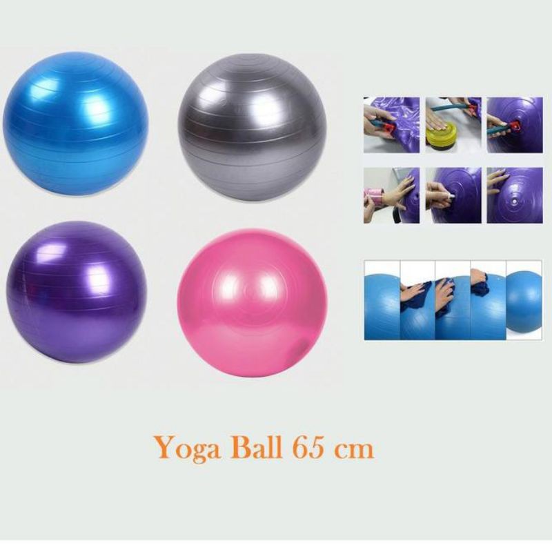 Bola Yoga 65 Cm FREE POMPA Alat Fitness Gym Yoga Ball