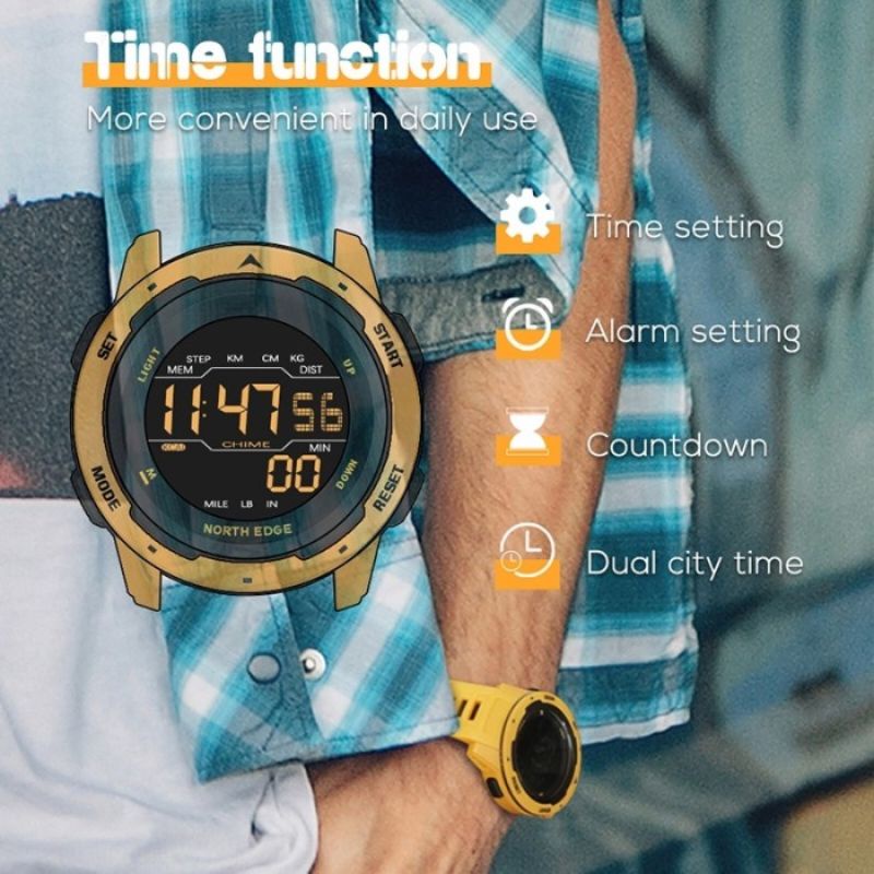 NORTH EDGE MARS SMARTWATCH KUNING ORIGINAL