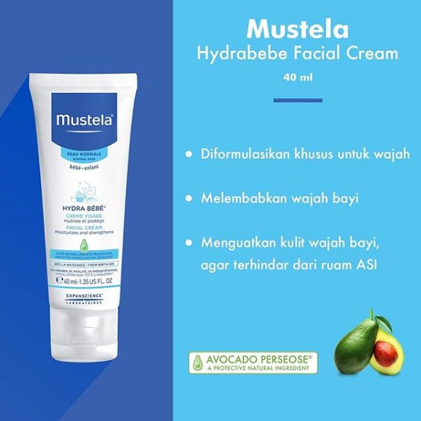 Mustela Hydra Bebe Facial Cream Bayi 40ml