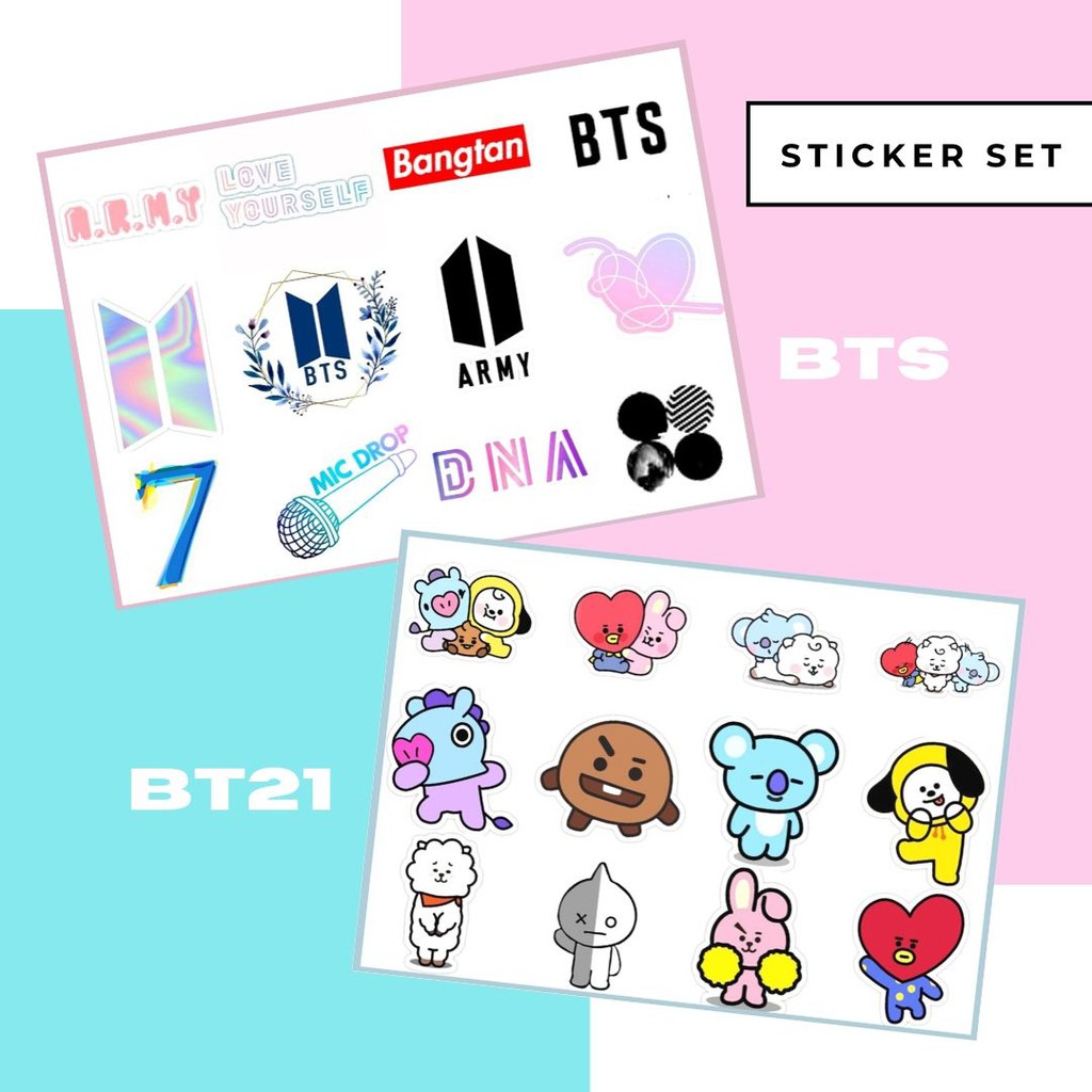 KPOP STICKER SET (BT21, EXO, NCT, BTS, BLACKPINK, DLL)