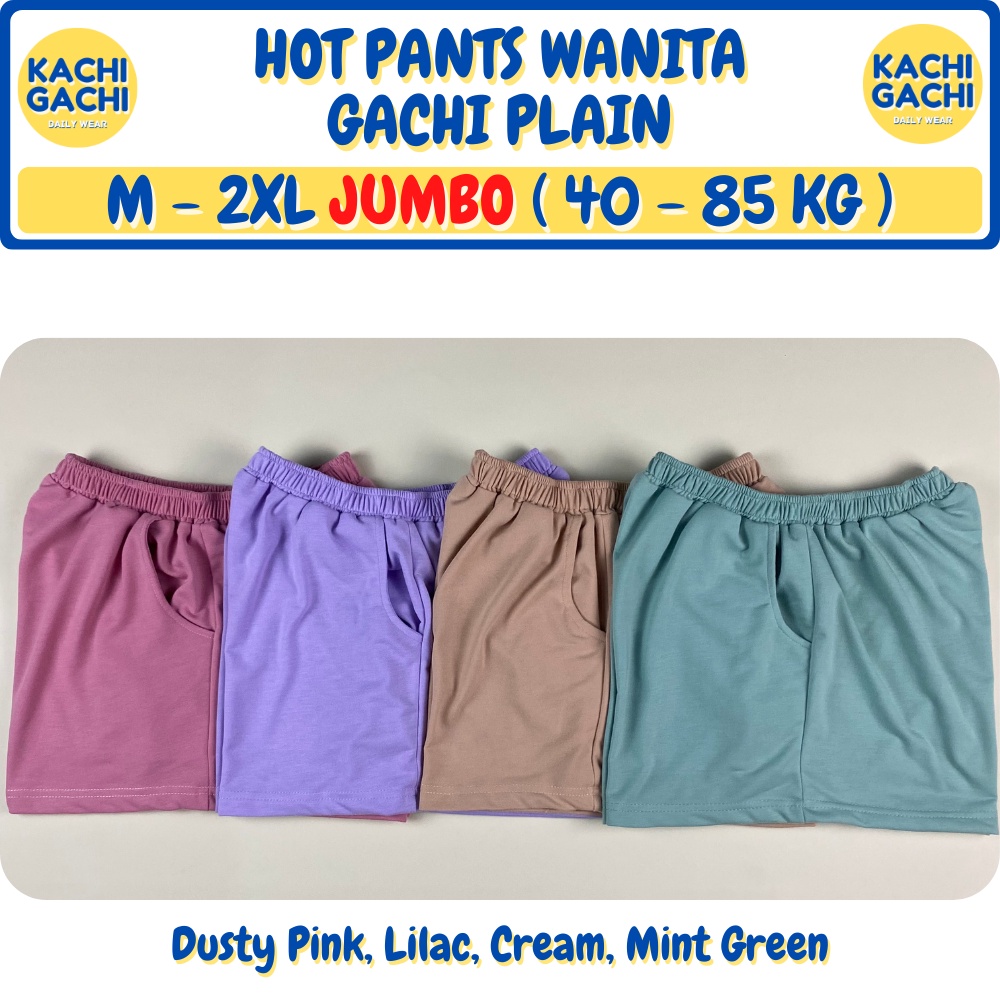 Hot Pants Wanita Jumbo / Celana Santai Wanita / Celana Kolor Wanita / Short Pants Wanita Big Size - Gachi Plain