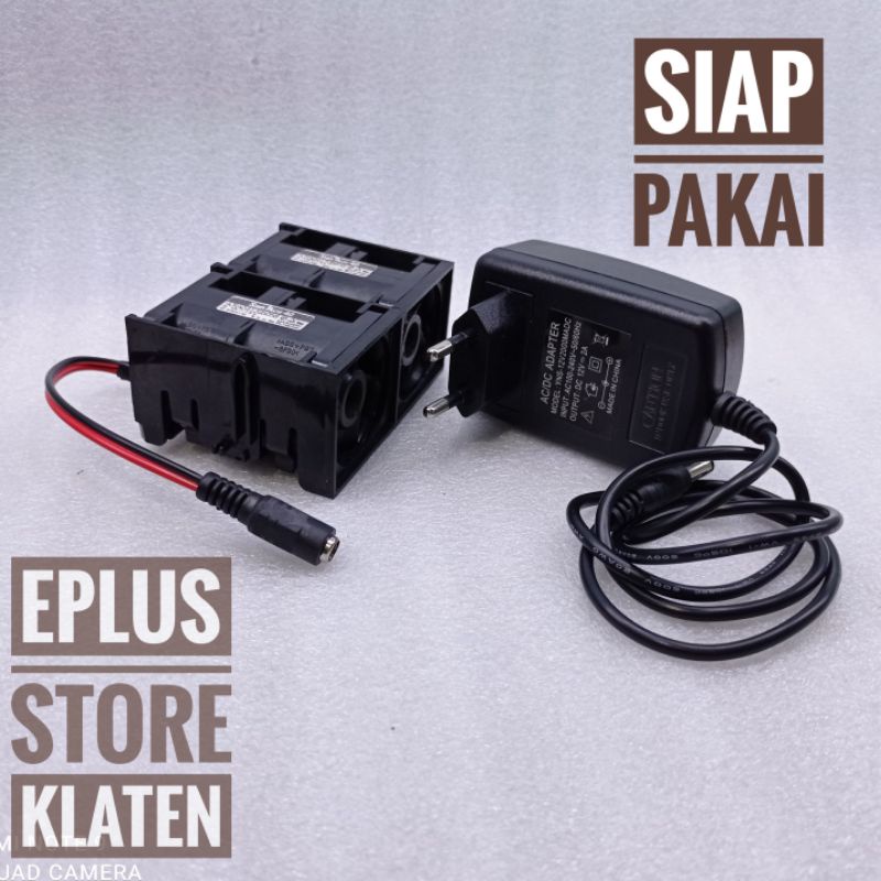 Kipas fan dc 12v 4cm isi 4 siap pakai super kencang kipas badai KP126