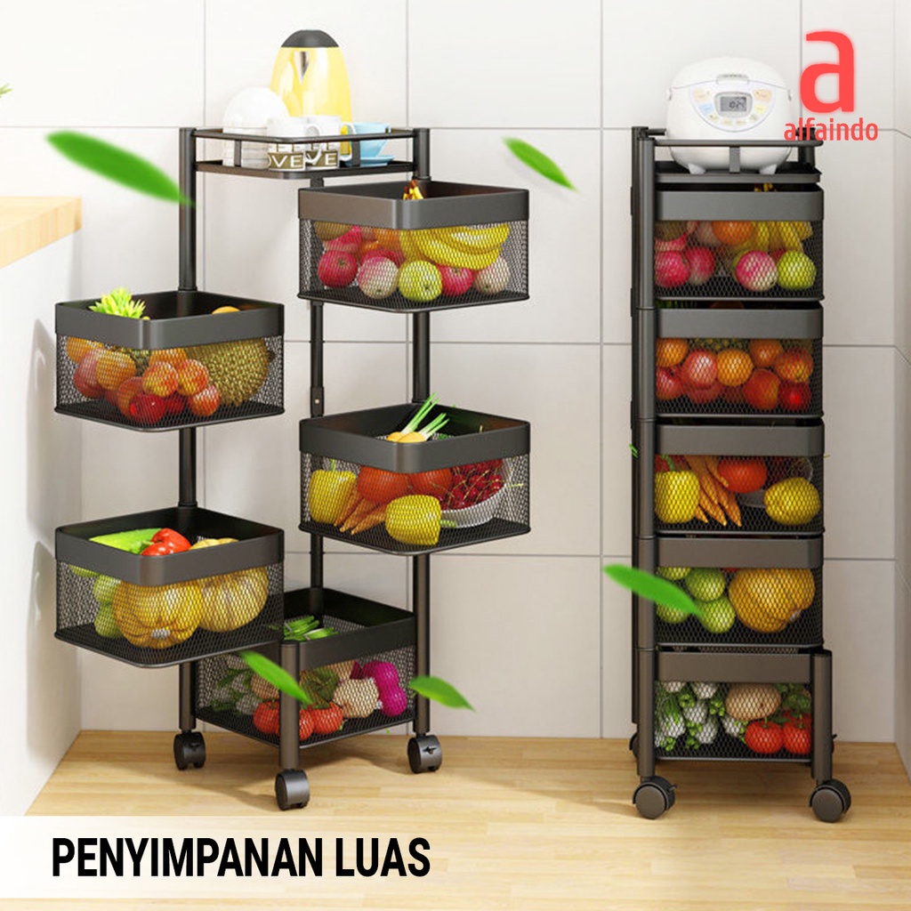 Cadillac Paxton Troli Serbaguna Metal Storage Rack Rak Dapur Kamar Mandi - CDLC006