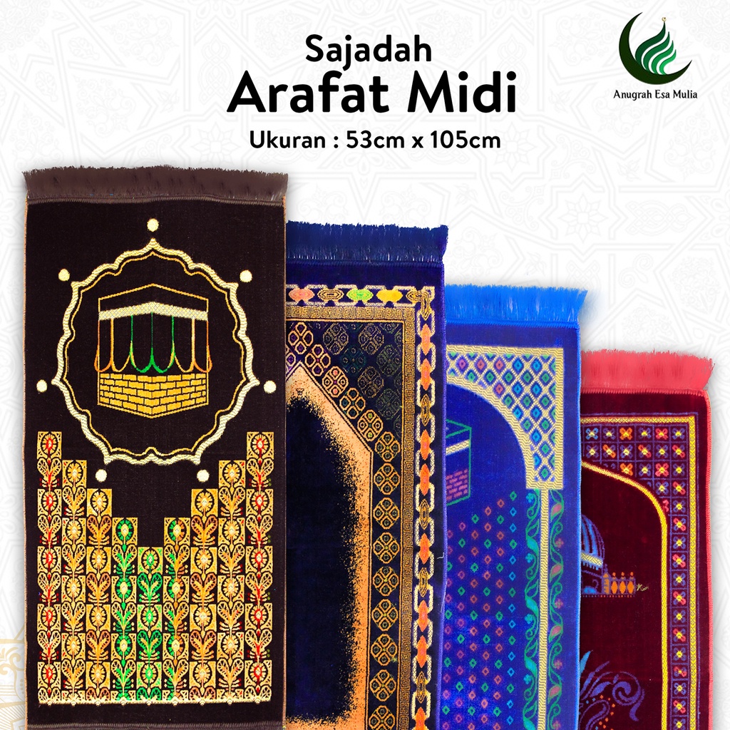 Sajadah Dewasa Lembut | Arafat Midi | Uk. 53x105 | Model Terbaru | Gift | Souvenir | Tebal