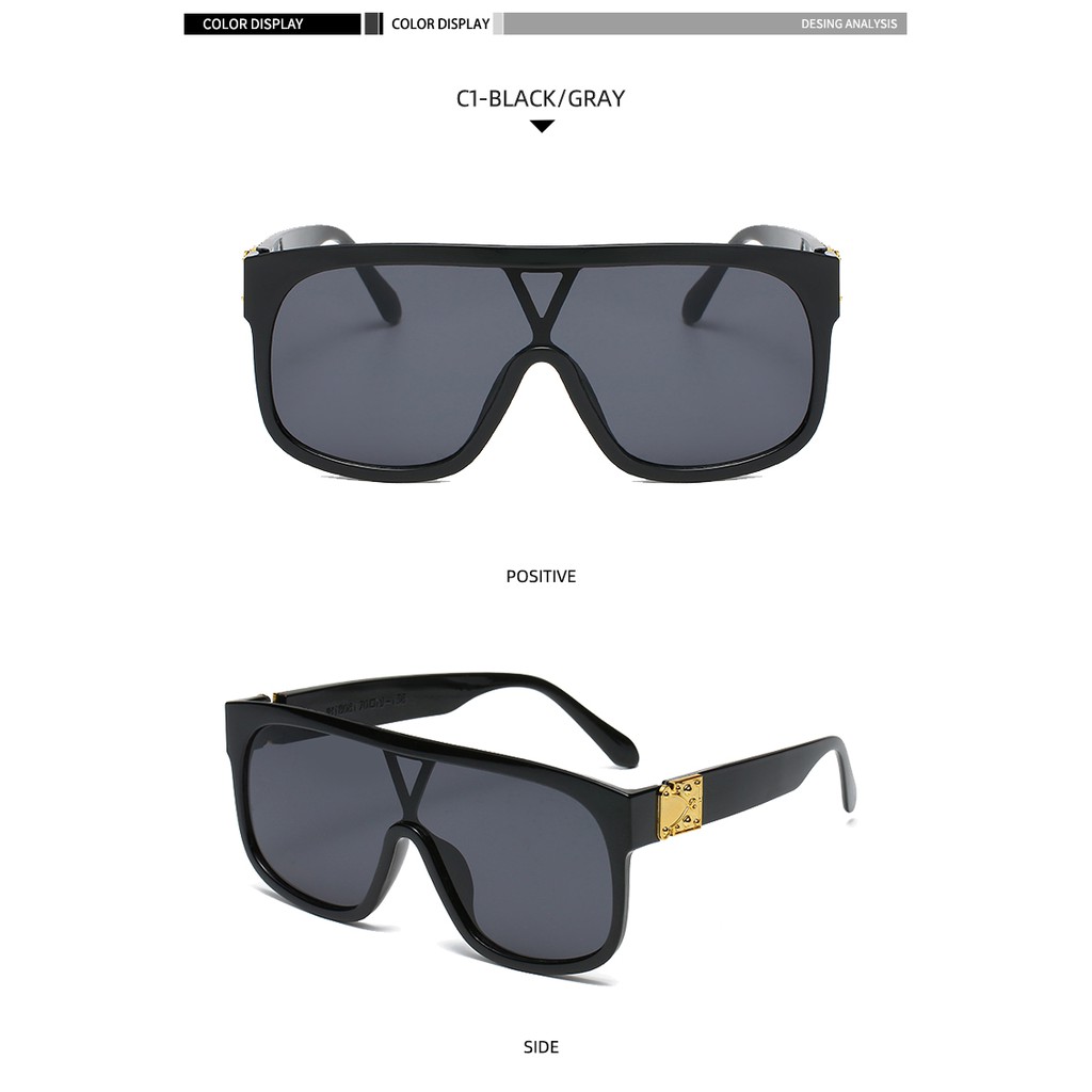 2021 new fashion big frame one-piece square ins sunglasses