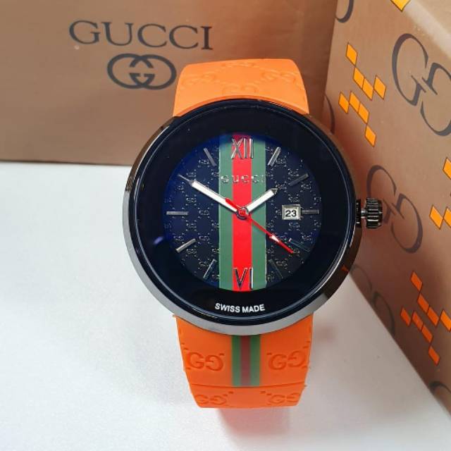 TERLARIS - JAM TANGAN WANITA KASUAL GUCCI DATE RUBBER