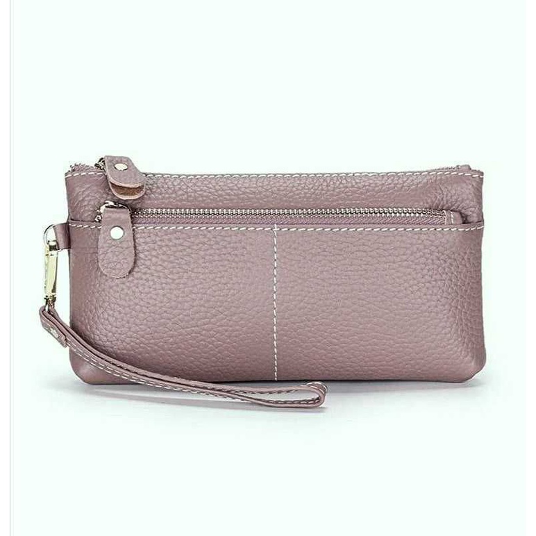 Dompet wanita KOREAN STYLE D01 Panjang Tempat Hp dan Uang Hanging wallet Papirut 2 Ruang / Resleting pouch Kosmetik makeup import Papirut terbaru