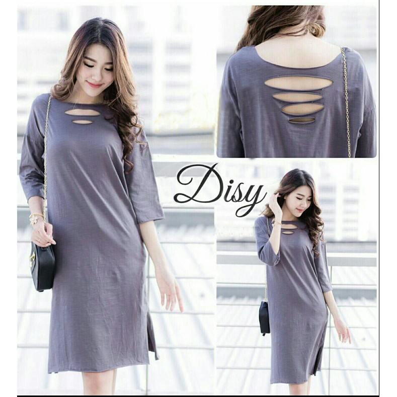 TERMURAH DRESS DISY  / Grey / Black / abu abu / hitam /Terbaru terpopuler terlaris / kondangan