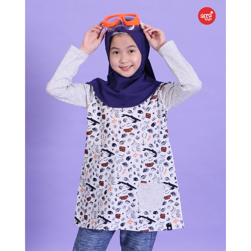 Kaos Tunik Anak Muslim Afrakids AFRA - AF297 Under The Sea Are My Rabb's Creation