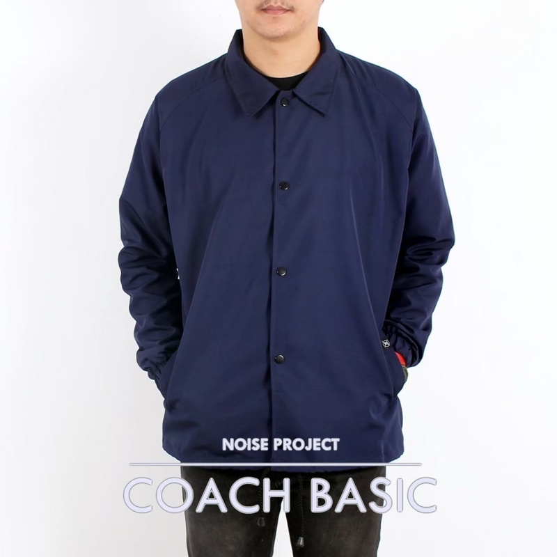 Jaket Coach Noise Project Jaket Coach Noise Basic Jaket Coach Polos Hitam