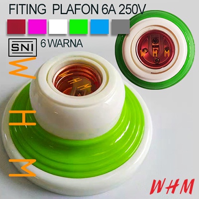 6A Fitting plafon warna warni fiting plafon bulat /persegi rumah Fitting lampu