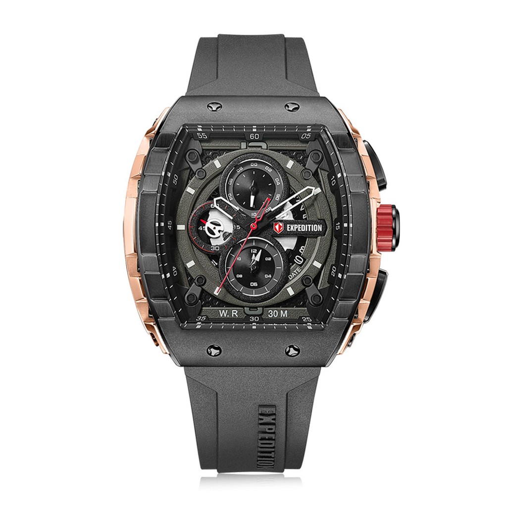 jam expedition 6782 pria - hitam rose gold