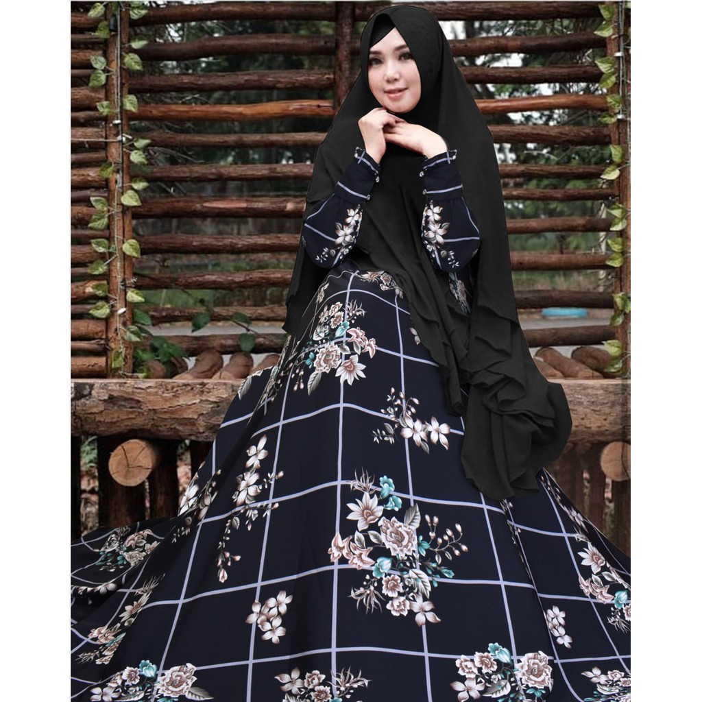 Gamis MONALISA MOTIF KOTAK BUNGA