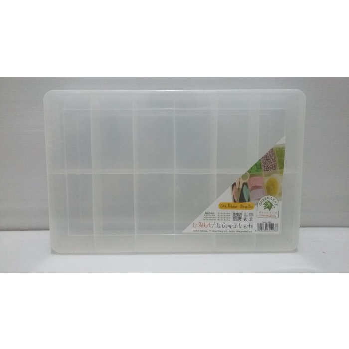 GREENLEAF 1417 REIKO KOTAK PERKAKAS STORAGE BOX 12 SEKAT GREEN LEAF