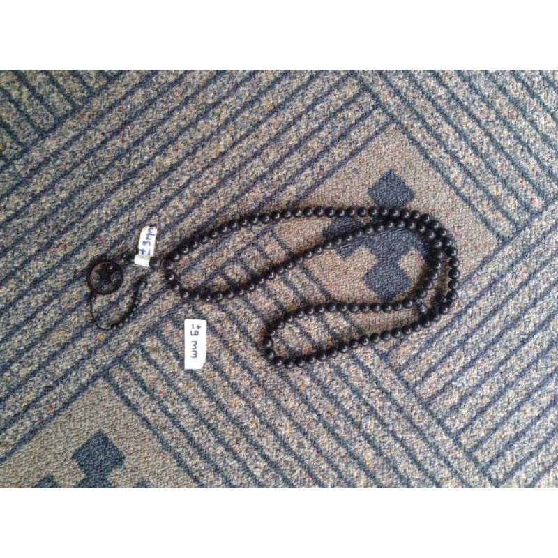 tasbih kokka bulat hitam bulan bintang ± 9 mm ( 9mm ) 99 butir (kauka kaukah pukah pukaha kuka koka )