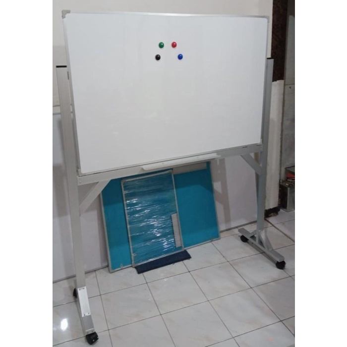 

Whiteboard Standing Magnetic / Papan Tulis Standing Magnet 90 X 120 Cm