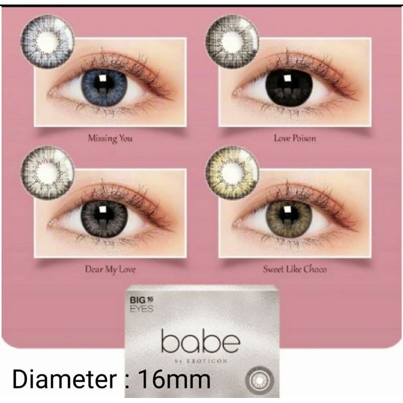 SOFTLENS BABE BIG EYE . EXOTICON (NORMAL/MINUS s.d -6.00) MADE IN KOREA