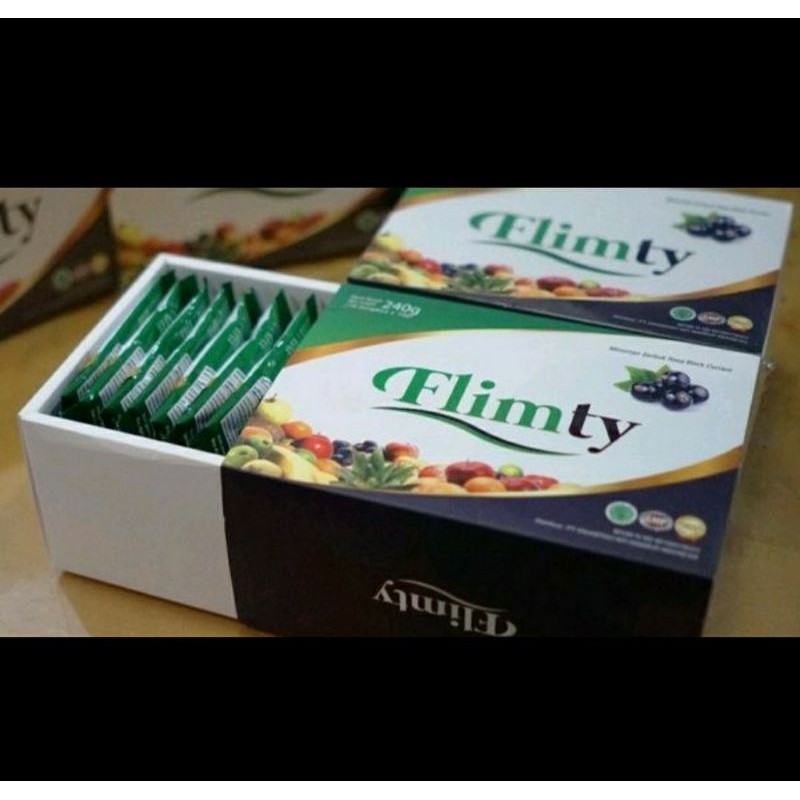 (grab free ongkir) FLIMTY fiber 1 box original pelangsing detox diet - isi 16 sachet