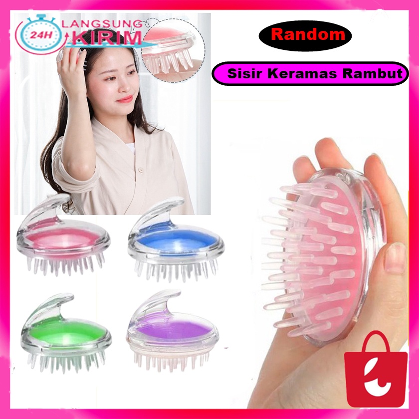 [Promosi Terbaru] Sisir Keramas Rambut Silikon Sikat Pijat Kepala Shampo Hair Massage Brush Lembut