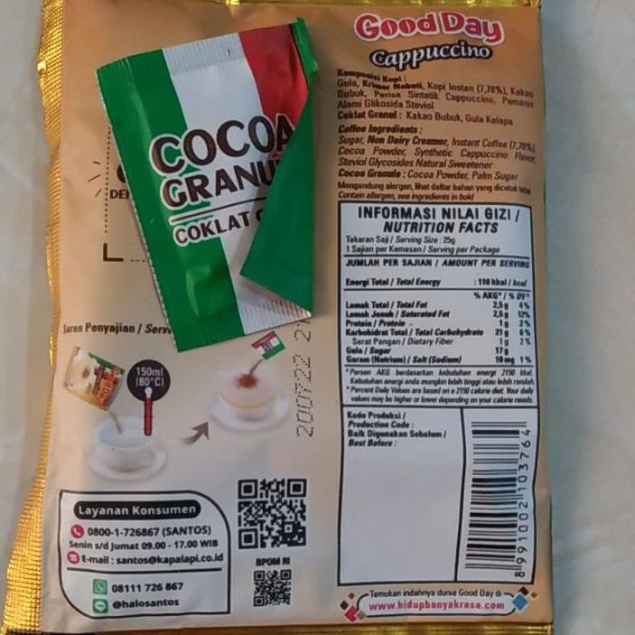 

Barang Terlaris ✴ DUTASP11 - GOOD DAY CAPPUCCINO 25 gr 10 SACHET/RENTENG+