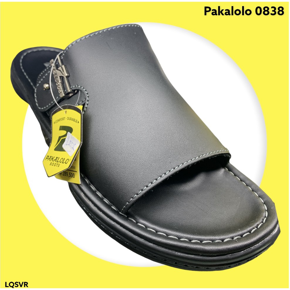Pakalolo 0838 Black- Sandal Pria - Sandal Cowok - Sandal Kulit - Sandal Keren - Sandal Bagus - Sanda