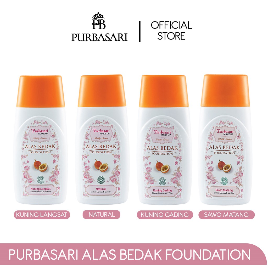 Purbasari Alas Bedak Dasar Makeup dengan Ekstra Markisa - 02 Kuning Gading