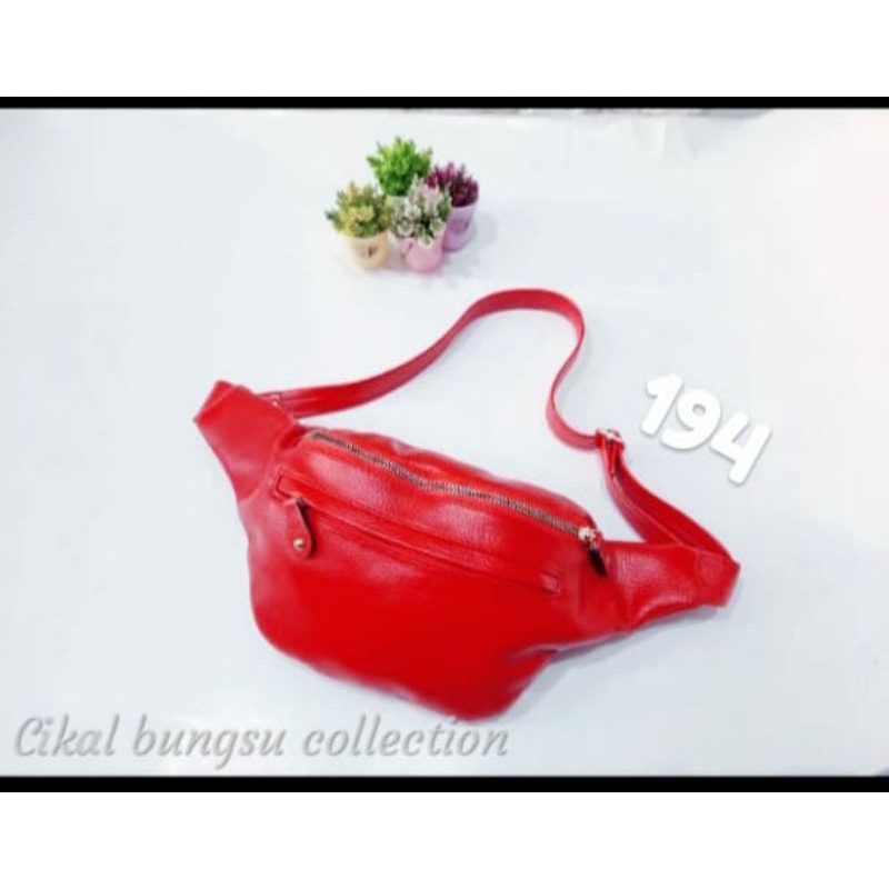 Tas pinggang wanita - Tas waistbag kulit asli - Tas papirut mdl 194