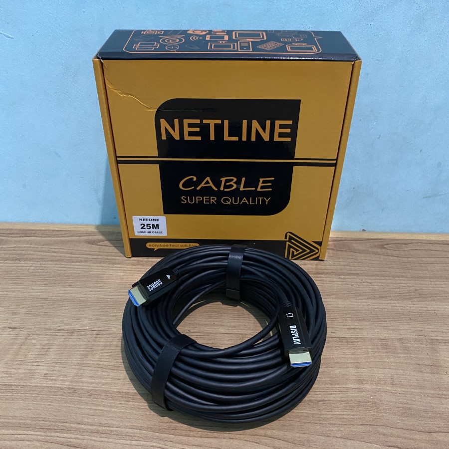 Kabel HDMI 25M Netline Gold Plated Cable HDMI 25 Meter 1080P Versi 2.0