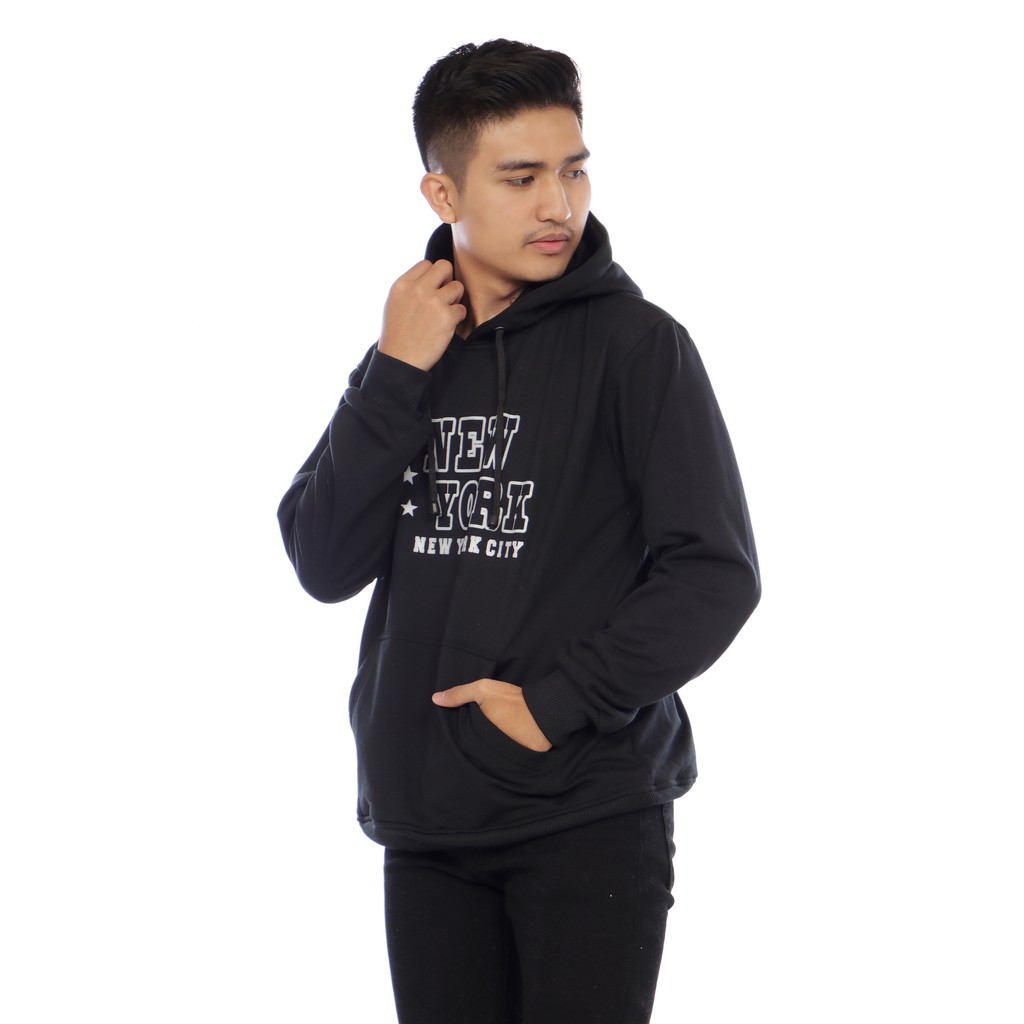 Sweater Hoodie Pria Distro Jaket Original New York City Bahan Fleece