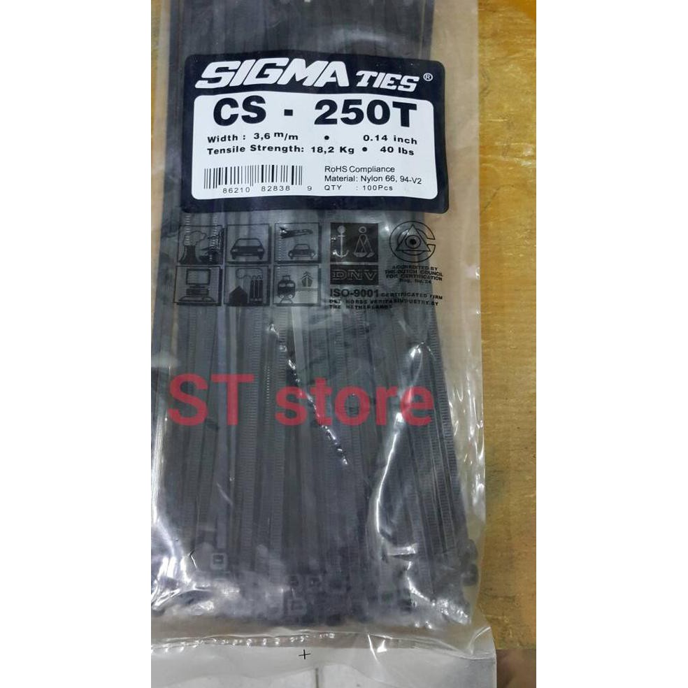 

➺ Kabel ties / Cable ties sigma 25cm hitam ✮