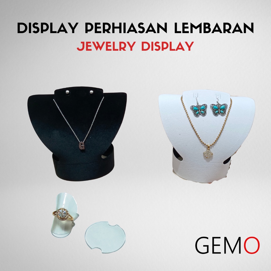 Dudukan Display Perhiasan Lembaran - Cincin, Anting, dan Kalung  Tempat Seserahan Nikah Unik Murah