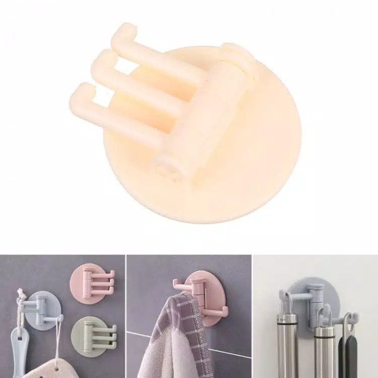 Gantungan Dinding 3 in 1 - Kapstok Baju - Gantungan Cantolan Dinding Pintu Kamar Mandi 3 in 1