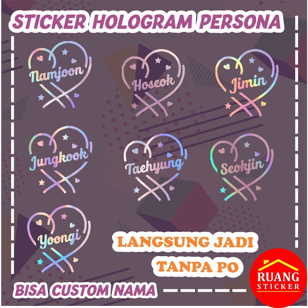 STIKER HOLOGRAM BTS LOVE YOURSELF PERSONA LOGO