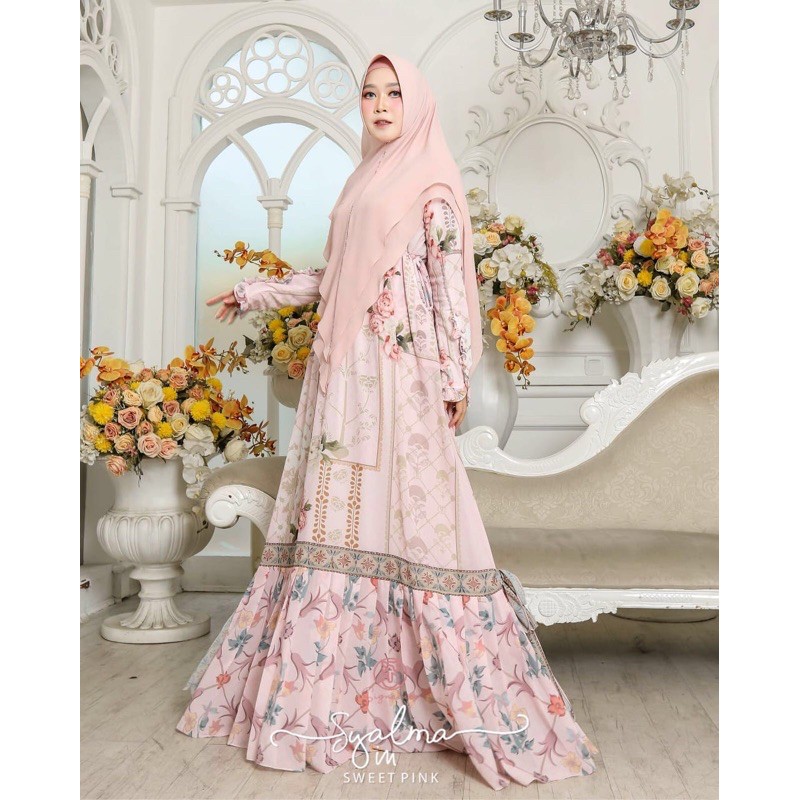 Syalma in Sweet Pink by YS signature (yuni soehandi) | baju pesta syari khimar
