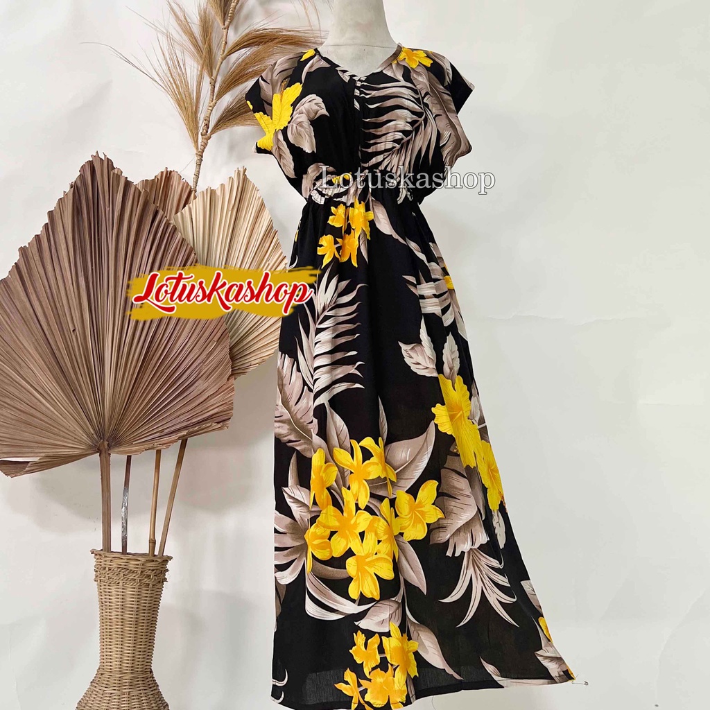 Dress Manohara Panjang Bali Vanesa-Jepun Kuning