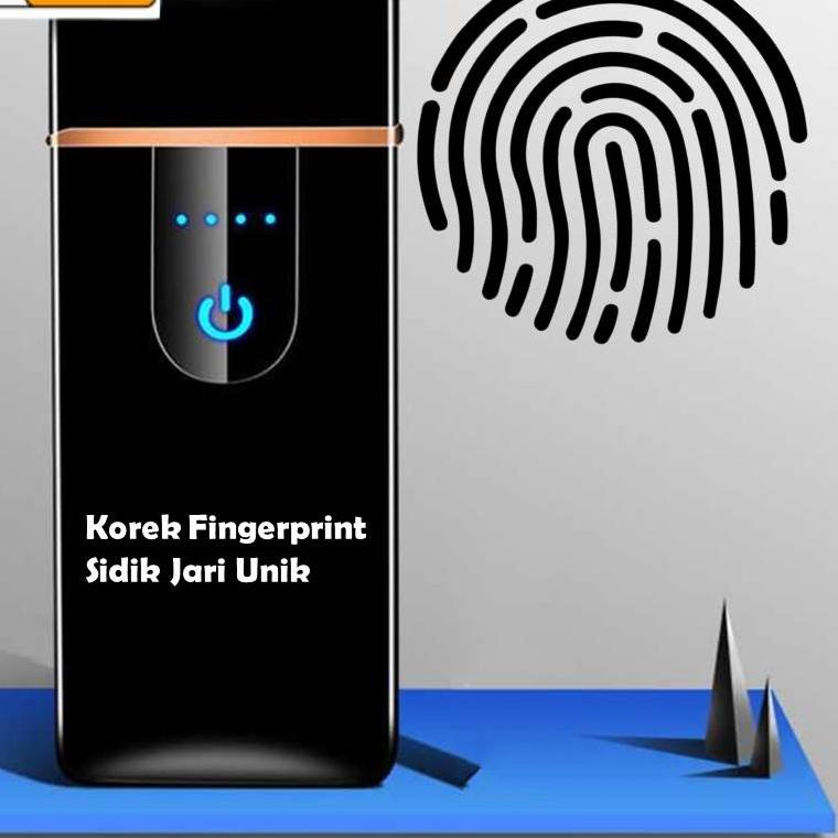 ✤ Korek Api Elektrik Cas Sidik Jari Fingerprint USB Sensor LED Unik dan Langka Canggih ✹