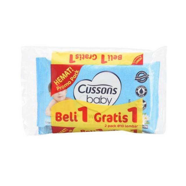 Tisu Basah Cussons Baby Wipes 10's Beli 1 Gratis 1 / Promo Tissue Tisu Basah Cusson Baby Wipes