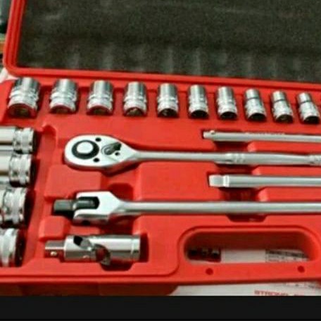 LIPPRO Kunci Shock Set 1/2 " Socket wrench set 24pcs (12PT)