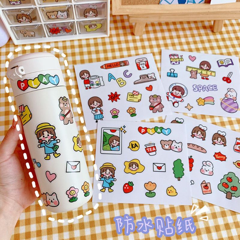 

Sticker lucu waterproof untuk dekorasi DIY planner/scrapbook/Sticker aesthetic lucu untuk Journal