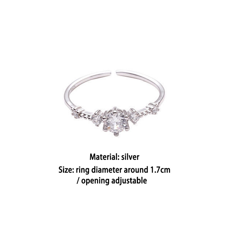 Cincin Korea Berlian Simple Adjustable Cincin Model Terbuka Desain Wanita Hadiah Aksesoris Fashion