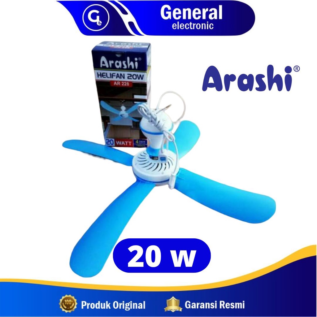 Kipas Angin Gantung / Helifan Arashi 4 Baling 30w dan 20w