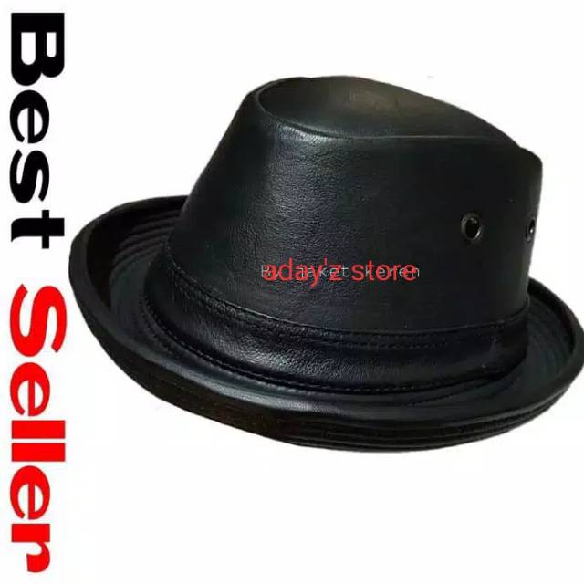 Topi Pria Tompi Kulit Asli Garut Keren Gagah Dan Mewah Laken Koboy - Termurah