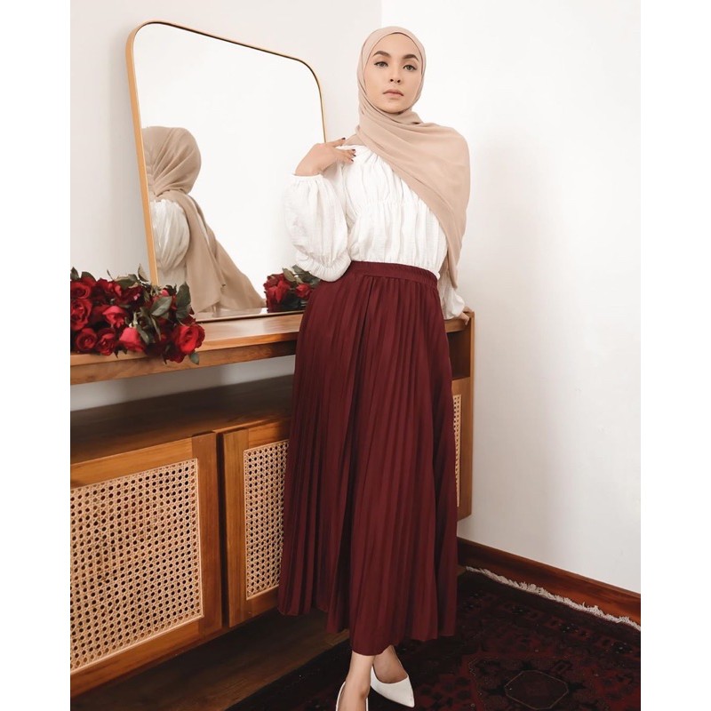 Rok plisket / rok wanita / rok panjang-2