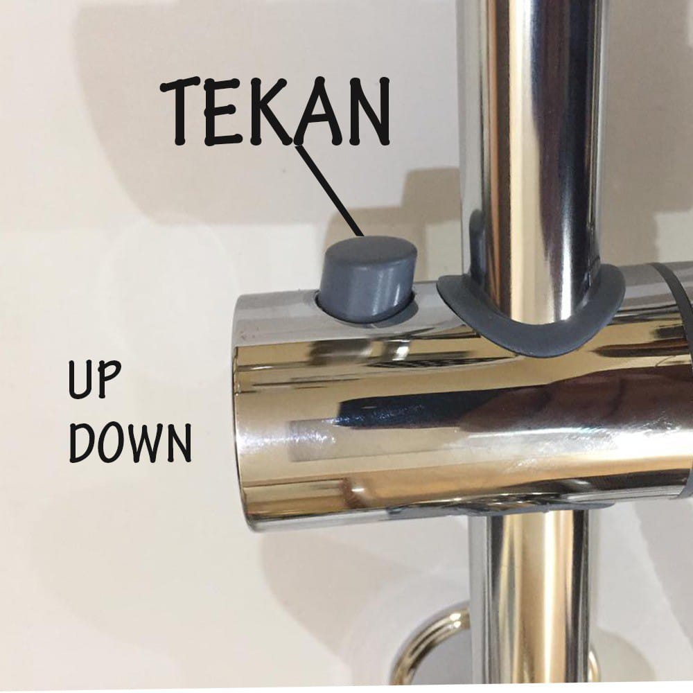 Shower Kamar Mandi Sower tiang set coulom stainless Bulat + kran cabang Stainless Berlapis Chrome