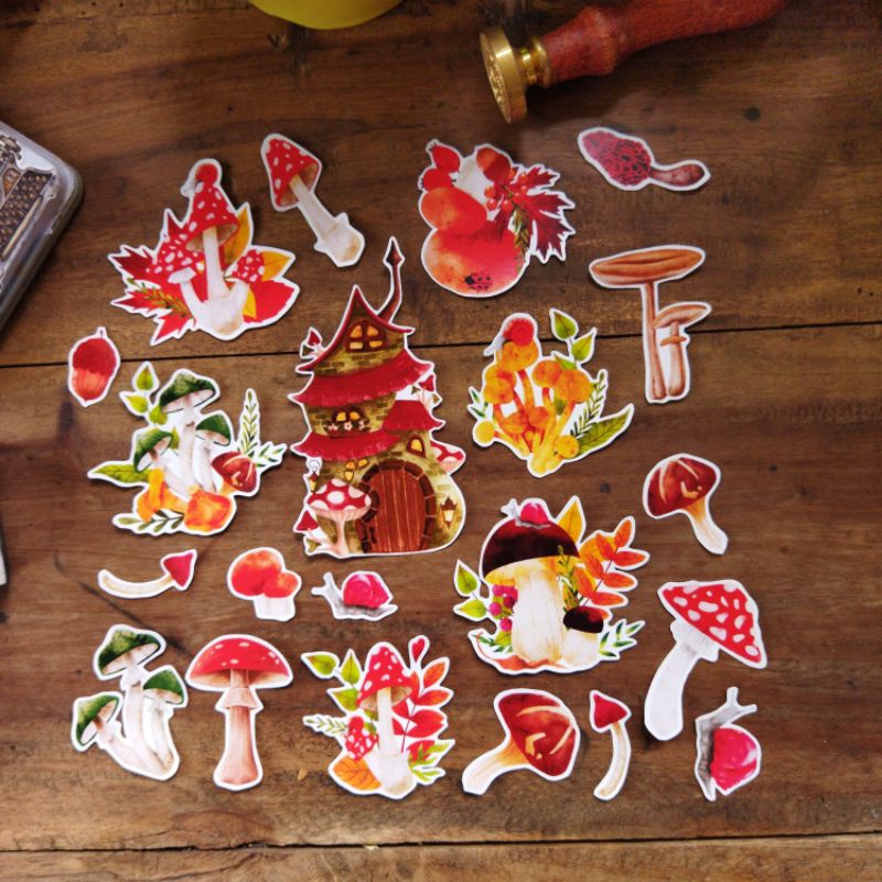 

Mushrooms Stickers 20 PCS Journaling Bujo Sticker Aesthetic Art Journal Cartoon Jamur